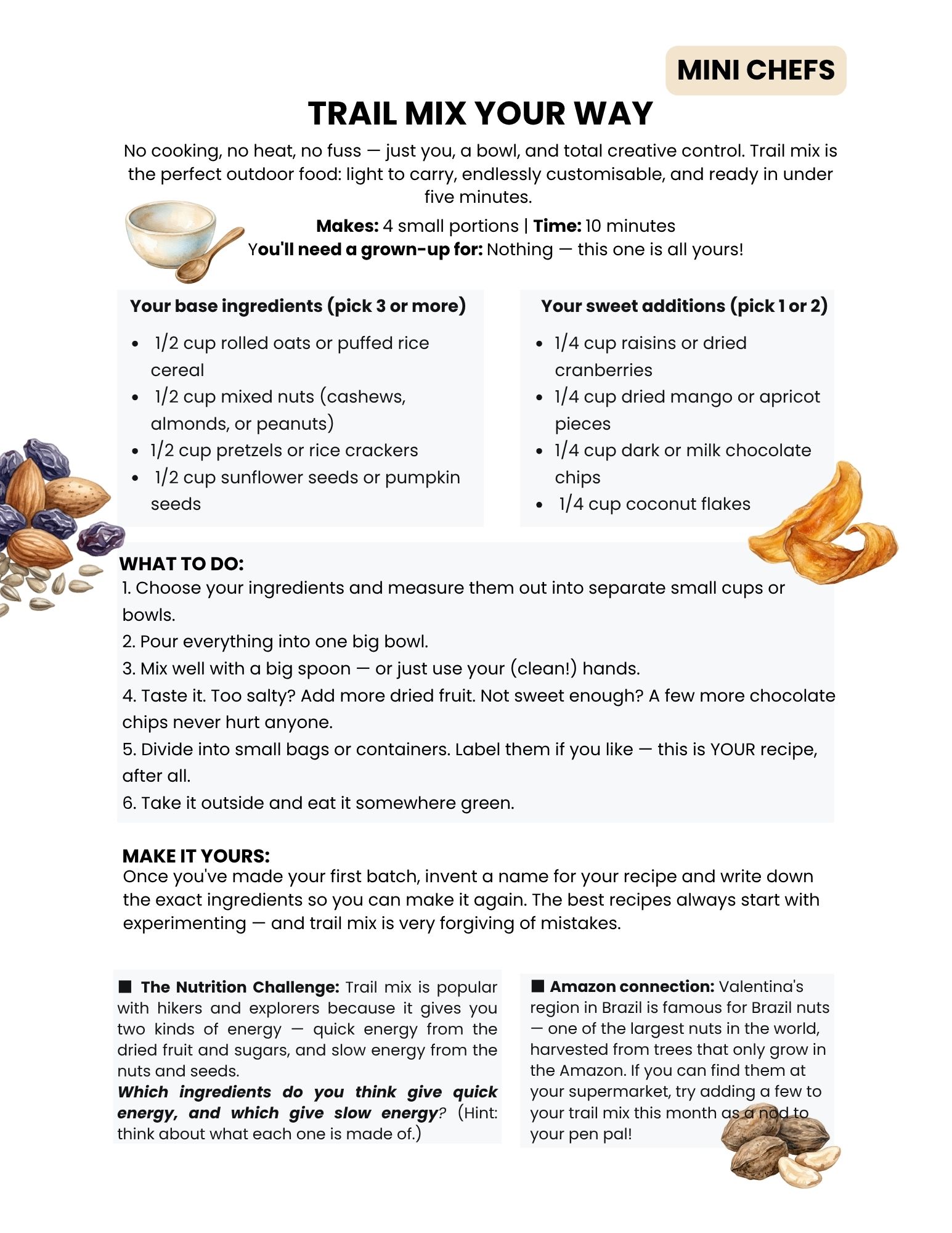 The trail mix recipe page