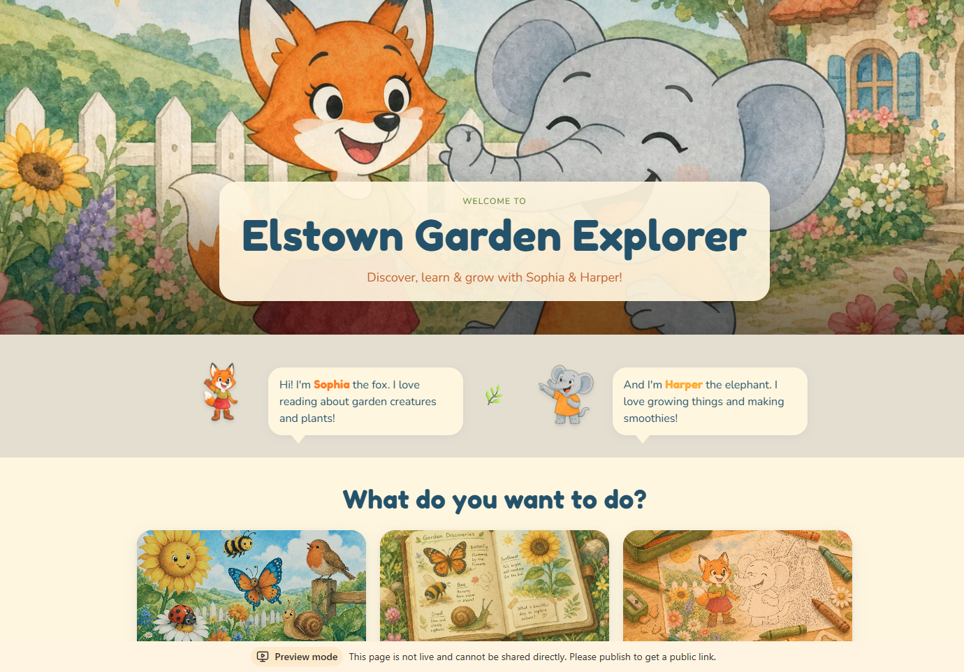 The Elstown Garden Explorer interactive app